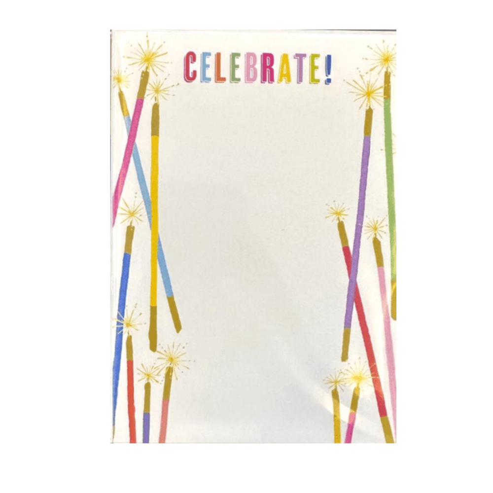 Caspari Celebrate Candles Invitation Card with eye-catching die-cut design.