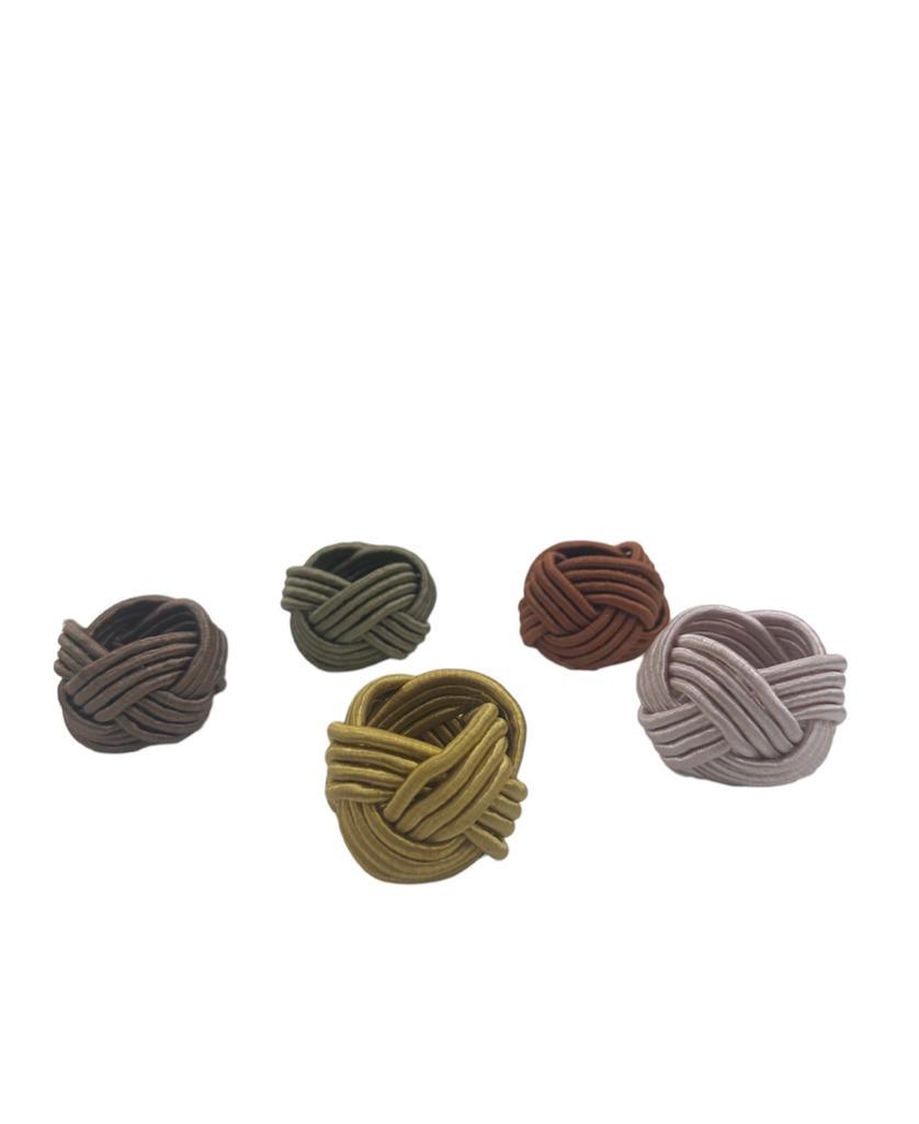 Cotton Knot Napkin Ring - Set of 6, adds a stylish touch to your dining experience.