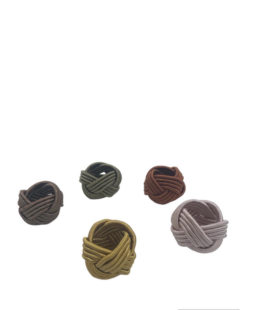 Cotton Knot Napkin Ring - Set of 6, adds a stylish touch to your dining experience.