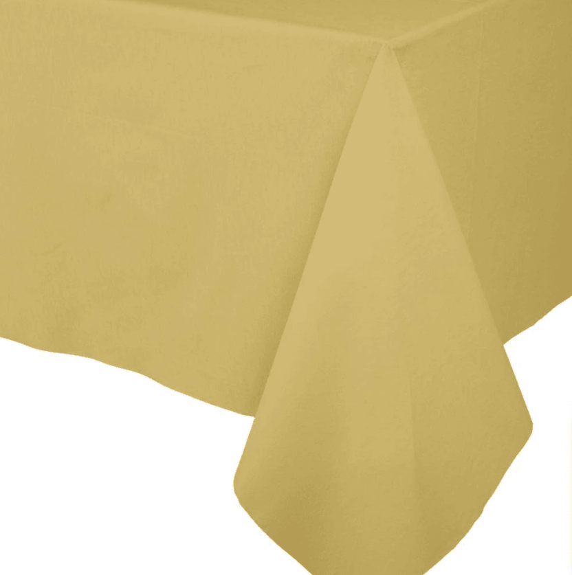 Paper Linen Solid Table Cover - A plush, reusable tablecloth with the look and feel of cloth, perfect for your next table setting. Durable and absorbent, ensuring surface protection.