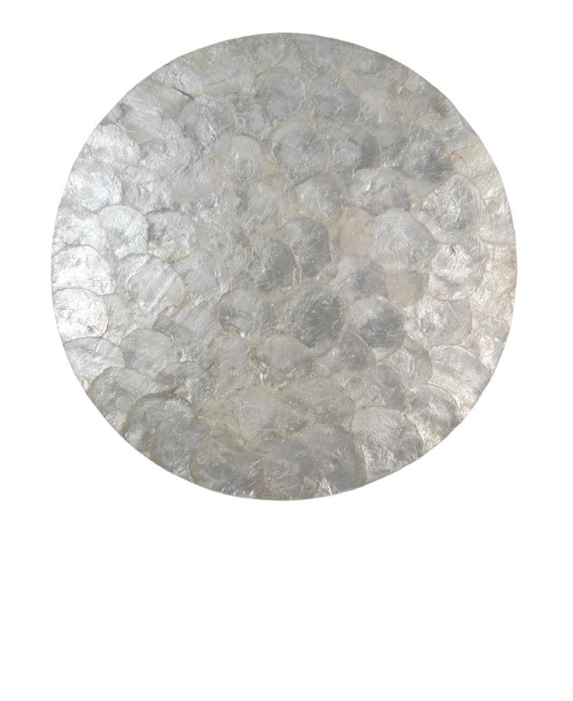 Round Shell Placemat, 1 each, with chic circles and a close-up of a stone. Durable, eco-friendly, and perfect for any meal.