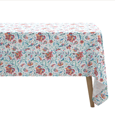 A tablecloth with a floral pattern, perfect for adding a premium look to your dinner table.