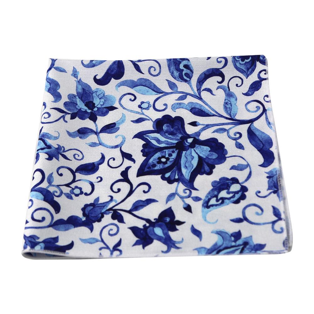 Summer Florals Polyester Napkins, a blue and white floral pattern, perfect for elevating your table setting.