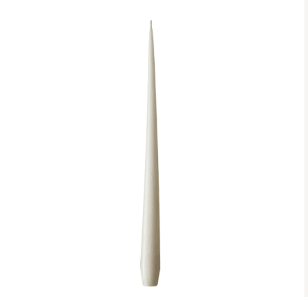 Tapered smokeless and dripless candles, 42cm, on white background.