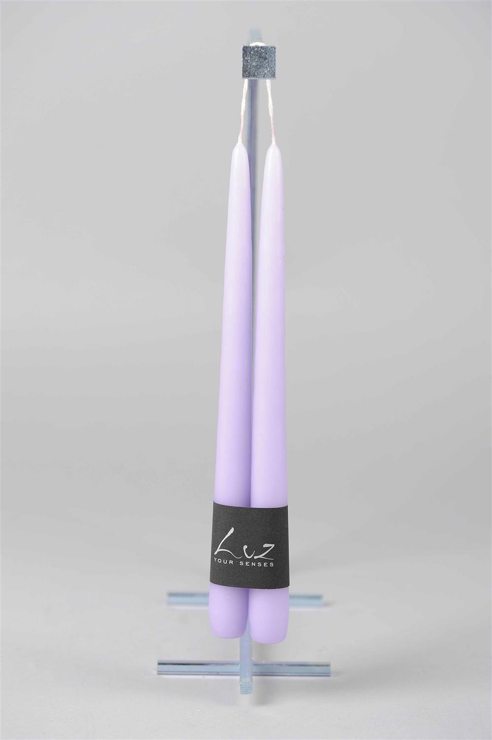 Tapered Smokeless Candles, 40cm, set of 2. Handcrafted in Belgium for an elegant ambience.