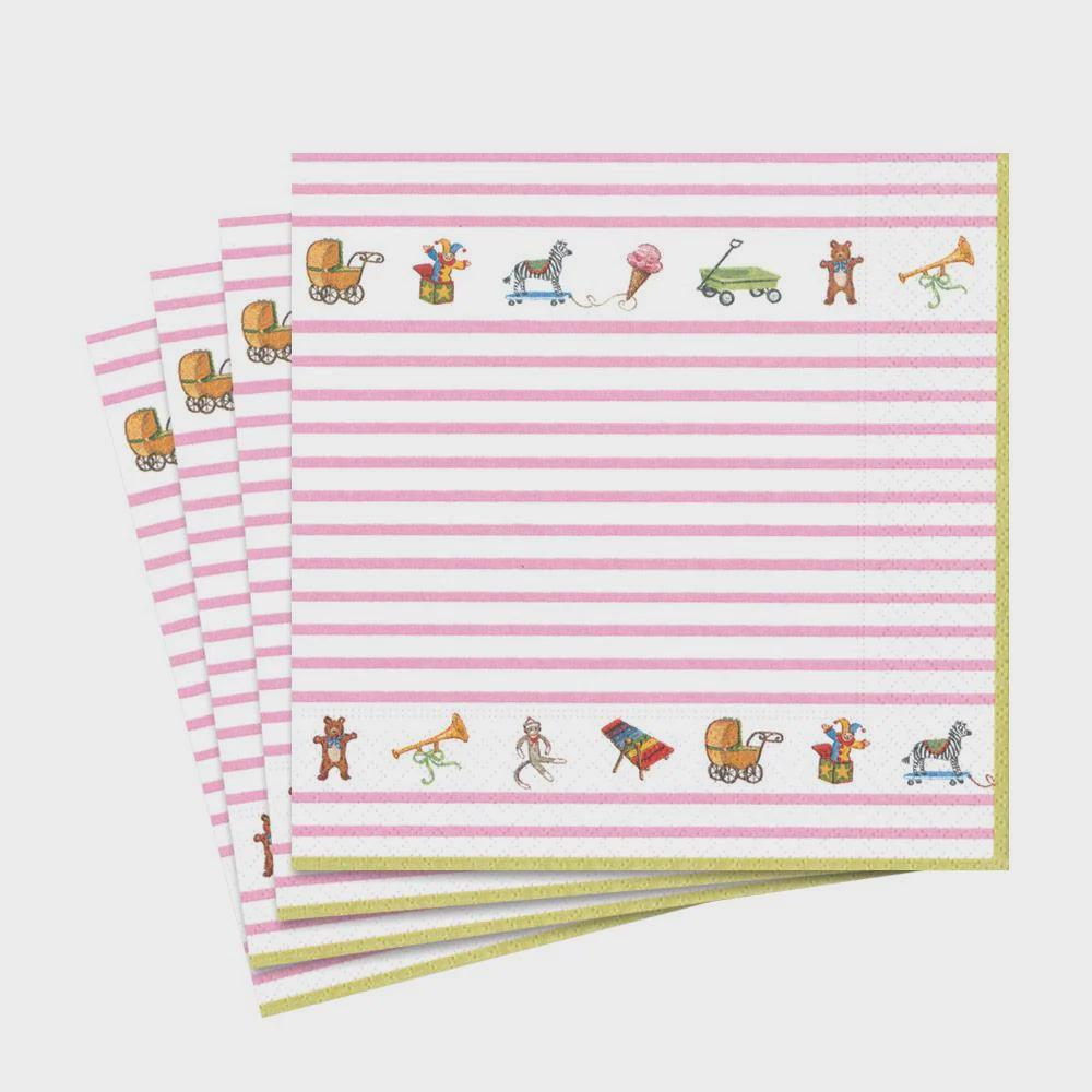 Bebe Paper Luncheon Napkins with Cartoon Images - Set of 20 Triple-Ply Napkins for Parties and Events