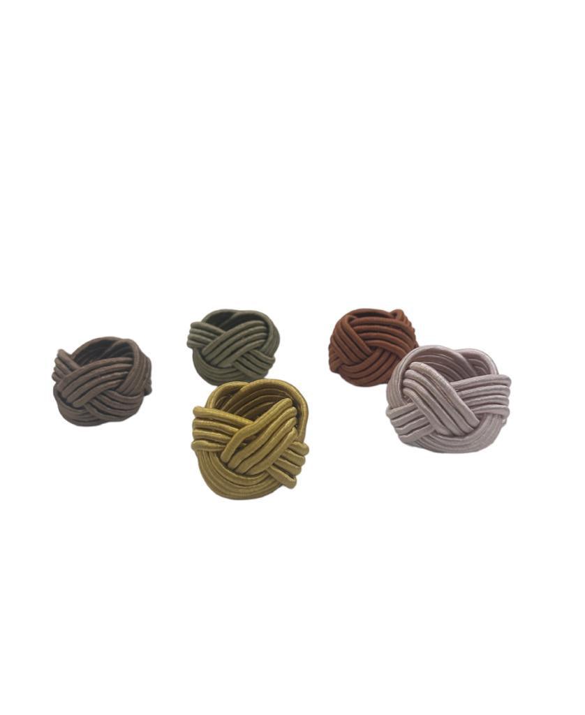 Cotton Knot Napkin Ring - Set of 6, stylish and durable dining accessories.