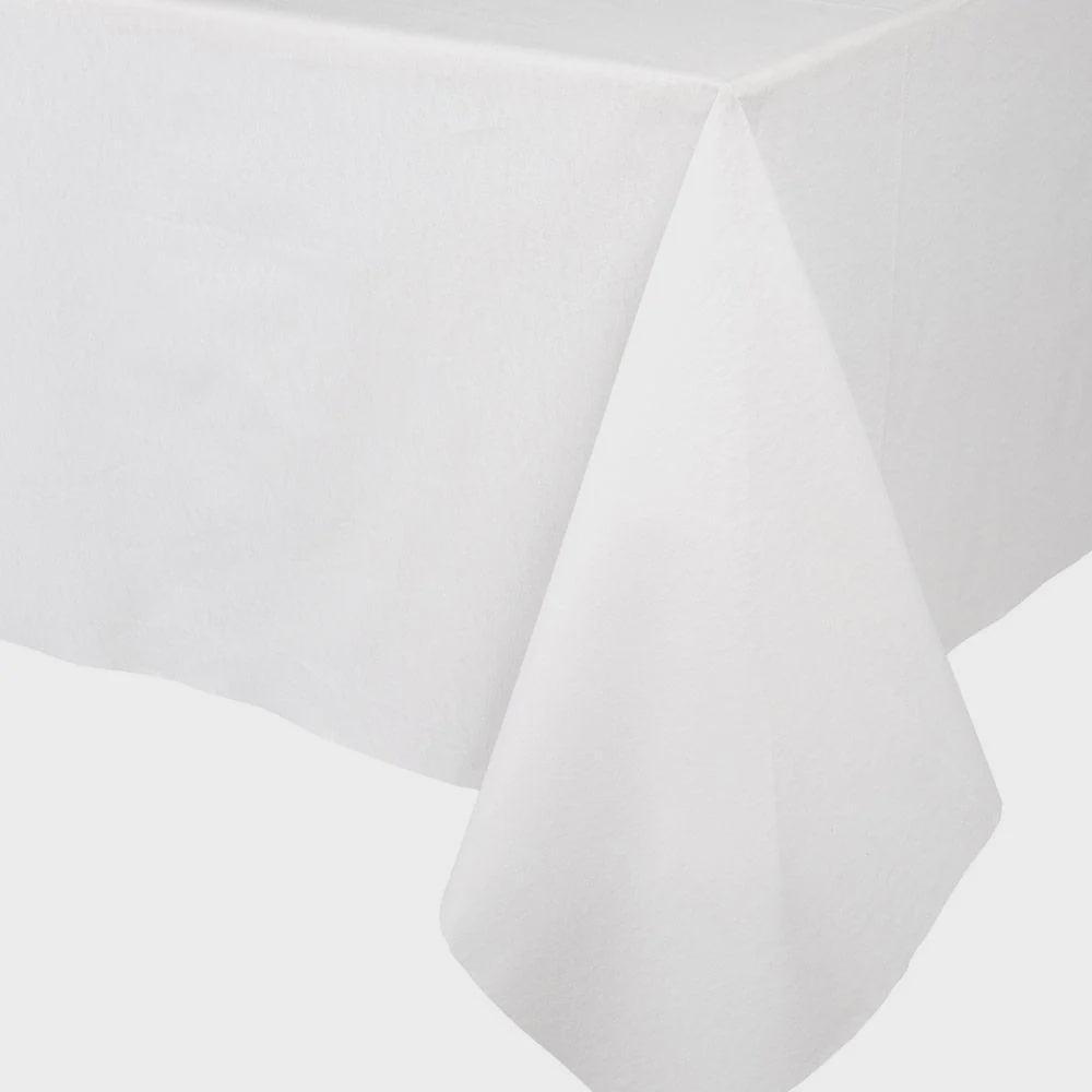 Paper Linen Solid Table Cover - A plush and textural tablecloth-like material that can be reused or disposed of after use. Durable and absorbent, providing excellent surface protection.