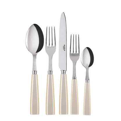 A set of 5 Sabre cutlery pieces, including a spoon, fork, and knife, with a unique and stylish design. Perfect for adding a touch of elegance to any table setup.