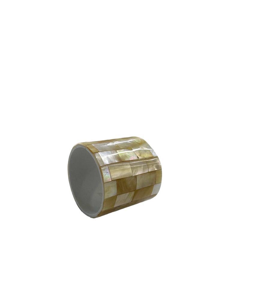 Plaid Pattern Napkin Ring, close-up view of a stylish cylindrical object.