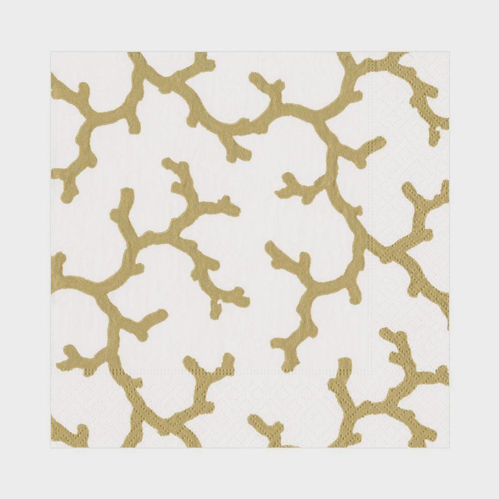 Coral Sea Paper Luncheon Napkin with Striking Pattern - 20 Per Package